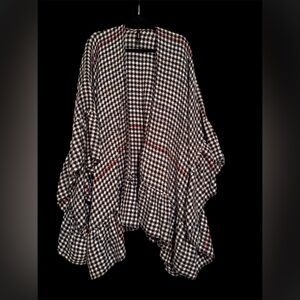 Torrid Black and White Plaid Poncho